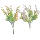 Díszítő csokor 5ágú rózsaszín, lila M35cm 48db/#