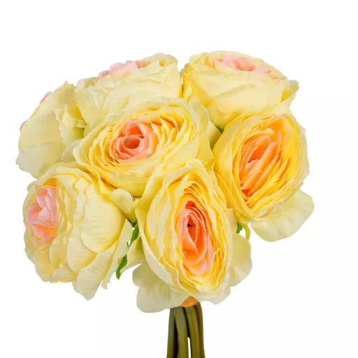 Rózsa köteg 7v. krém-rózsaszín M22cm 72db/#