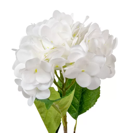 Hortenzia ág gumi fehér M55cm 24db/#