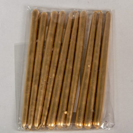 Kis ceruza gyertya metál arany 10db-os (db ár)