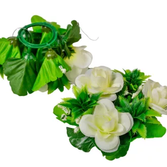 Rózsás gyertya gyűrű D10cm 96db/#