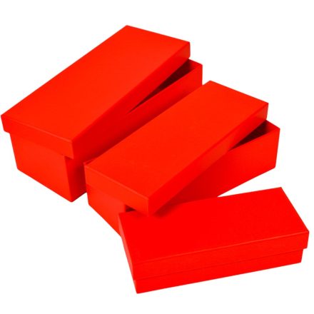 Papír doboz tégla 27-24-19cm piros 3db-os