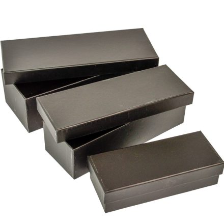 Papír doboz tégla 27-24-19cm fekete 3db-os