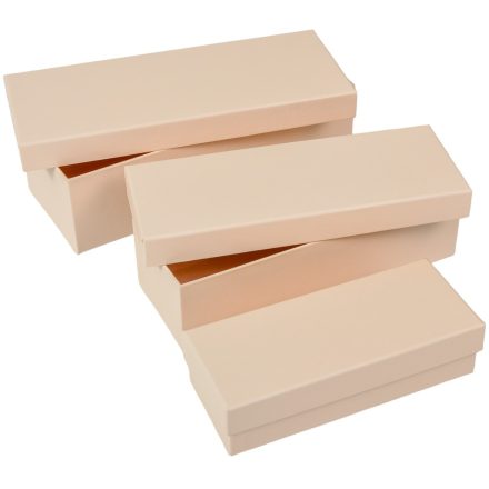 Papír doboz tégla 27-24-19cm púder rózsaszín 3db-os