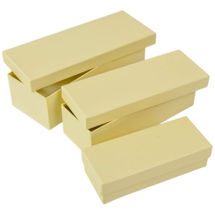 Papír doboz tégla 27-24-19cm pasztel sárga 3db-os