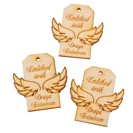 Natúr fa Kegyeleti tábla Drága testvérem 6cm 3db-os