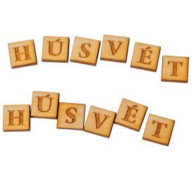 Natúr fa négyzetek 1,5cm HÚSVÉT felirattal 2 szett