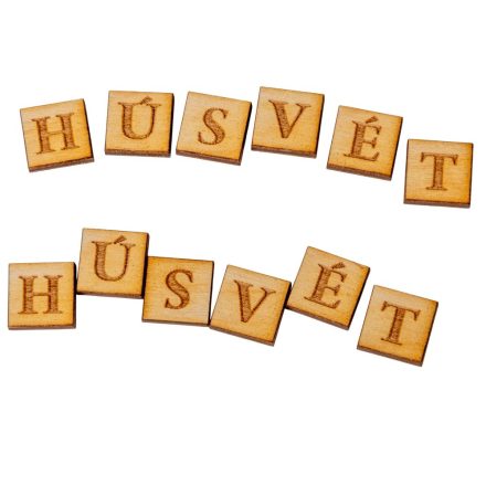 Natúr fa négyzetek 1,5cm HÚSVÉT felirattal 2 szett