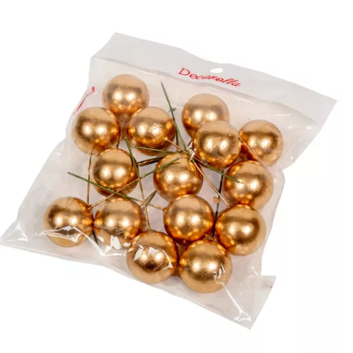 Bogyós betűző 3+5,5cm arany 15db-os
