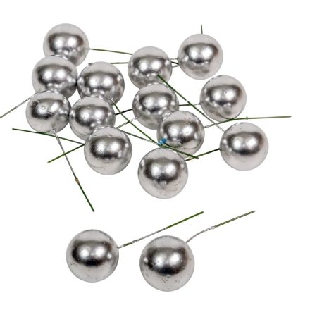 Bogyós betűző 3+5,5cm ezüst 15db-os