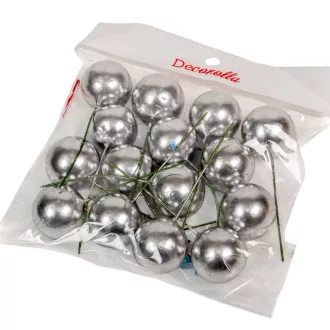 Bogyós betűző 3+5,5cm ezüst 15db-os