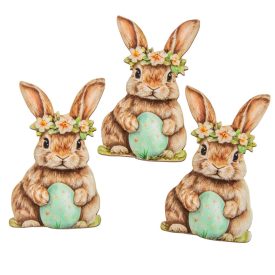 Nyomtatott dekorkarton Nyuszkó kék tojással 8,5cm 3db-os