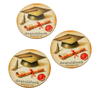 Nyomtatott dekorkarton  Gratulálunk 5cm 3db-os