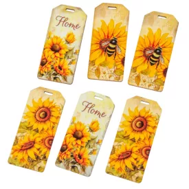 Nyomtatott dekorkarton Napraforgós biléta 5,5cm 6db-os