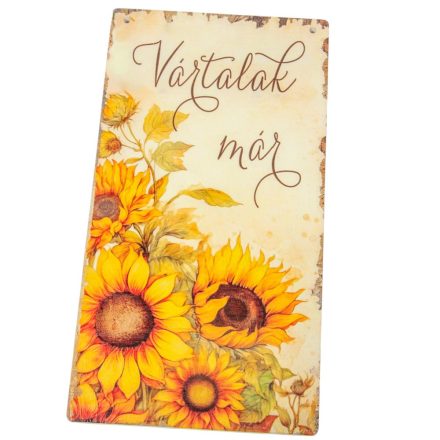 Nyomtatott fa tábla Napraforgós akasztós tábla 13x24,3cm