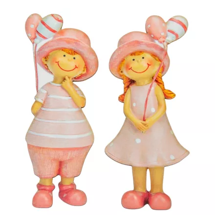 Nyomtatott dekorkarton gyerekek lufikkal 11cm 2db-os