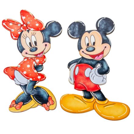 Nyomtatott dekorkarton Mickey és Minnie  18cm 2db-os