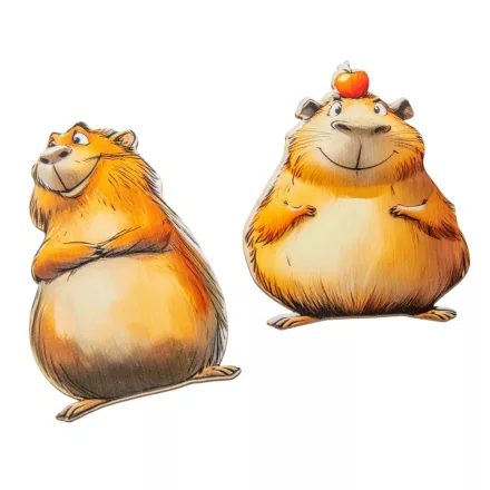 Nyomtatott dekorkarton  Capybara 9cm 3db-os