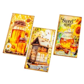 Nyomtatott dekorkarton Méhecskés tábla 9,5cm 3db-os