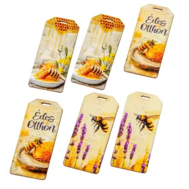 Nyomtatott dekorkarton Méhecskés biléta 5,5cm 6db-os