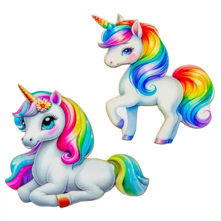 Nyomtatott dekorkarton Unikornis szett 10cm 2db-os