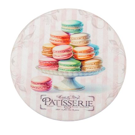 Nyomtatott fa tábla koszorú közép Macaron 11,8cm
