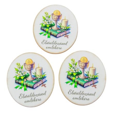 Nyomtatott dekorkarton Elsőáldozás 8cm 3db-os