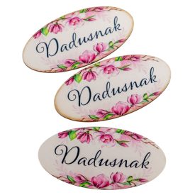 Nyomtatott dekorkarton Dadusnak ovál tábla 8cm 3db-os