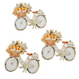 Nyomtatott dekorkarton Őszi bicikli 8cm 3db-os