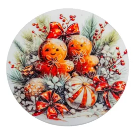 Nyomtatott fa tábla koszorú közép Mézi pár 11,8cm