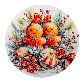 Nyomtatott fa tábla koszorú közép Mézi pár 14,8cm