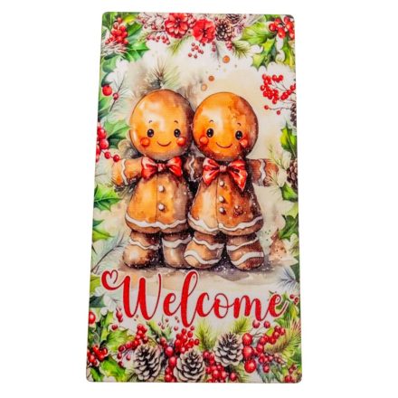 Nyomtatott fa tábla Welcome mézi akasztós tábla 13x24,3cm