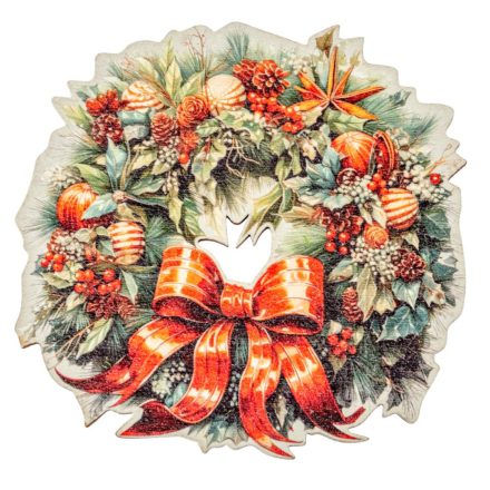 Nyomtatott fa tábla - Koszorú koszorúközép 11,5cm