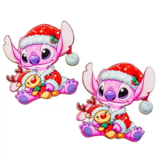   Nyomtatott dekorkarton - Angel (Stitch) karácsonyi figura 7cm 2db-os