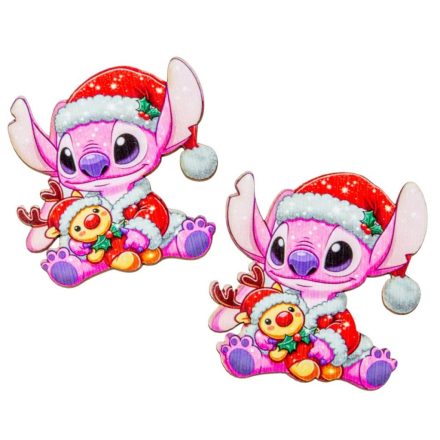 Nyomtatott dekorkarton - Angel (Stitch) karácsonyi figura 7cm 2db-os