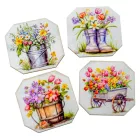 Nyomtatott dekorkarton Tavaszi dekor tábla 6cm 4db-os