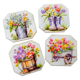 Nyomtatott dekorkarton Tavaszi dekor tábla 6cm 4db-os