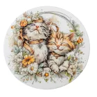 Nyomtatott fa tábla koszorú közép - 2 cicás 11,8cm