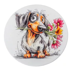 Nyomtatott fa tábla koszorú közép - Tacsis tavasz 11,8cm