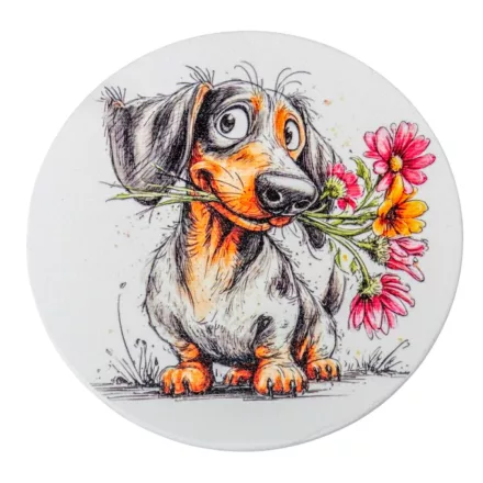 Nyomtatott fa tábla koszorú közép - Tacsis tavasz 11,8cm