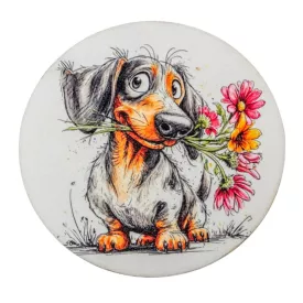 Nyomtatott fa tábla koszorú közép - Tacsis tavasz 14,8cm