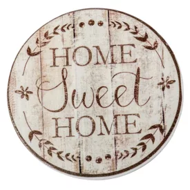   Nyomtatott fa tábla koszorú közép - Home Sweet Home 11,8cm