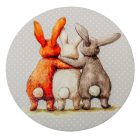 Nyomtatott fa tábla koszorú közép - Nyuszi barátok 11,8cm