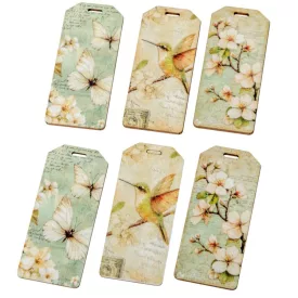   Nyomtatott dekorkarton  Tavaszi zöld téma biléta 6cm 6db-os