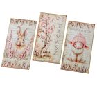 Nyomtatott dekorkarton Húsvéti tábla rózsaszín 9,5cm 3db-os