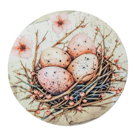 Nyomtatott fa tábla - Húsvéti RSZ téma 11,8cm