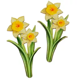 Nyomtatott dekorkarton nárcisz 13cm 2db-os
