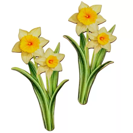 Nyomtatott dekorkarton nárcisz 13cm 2db-os