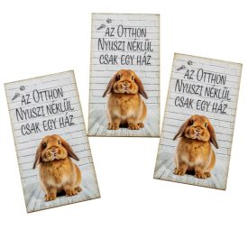   Nyomtatott dekorkarton - Az otthon nyuszi nélkül 9,5cm 3db-os