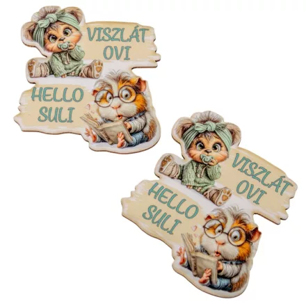 Nyomtatott dekorkarton - Viszlát ovi...8cm 2db-os